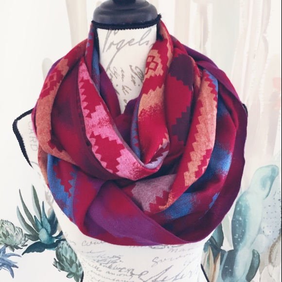 Accessories - Southwest Infinity Scarf Red